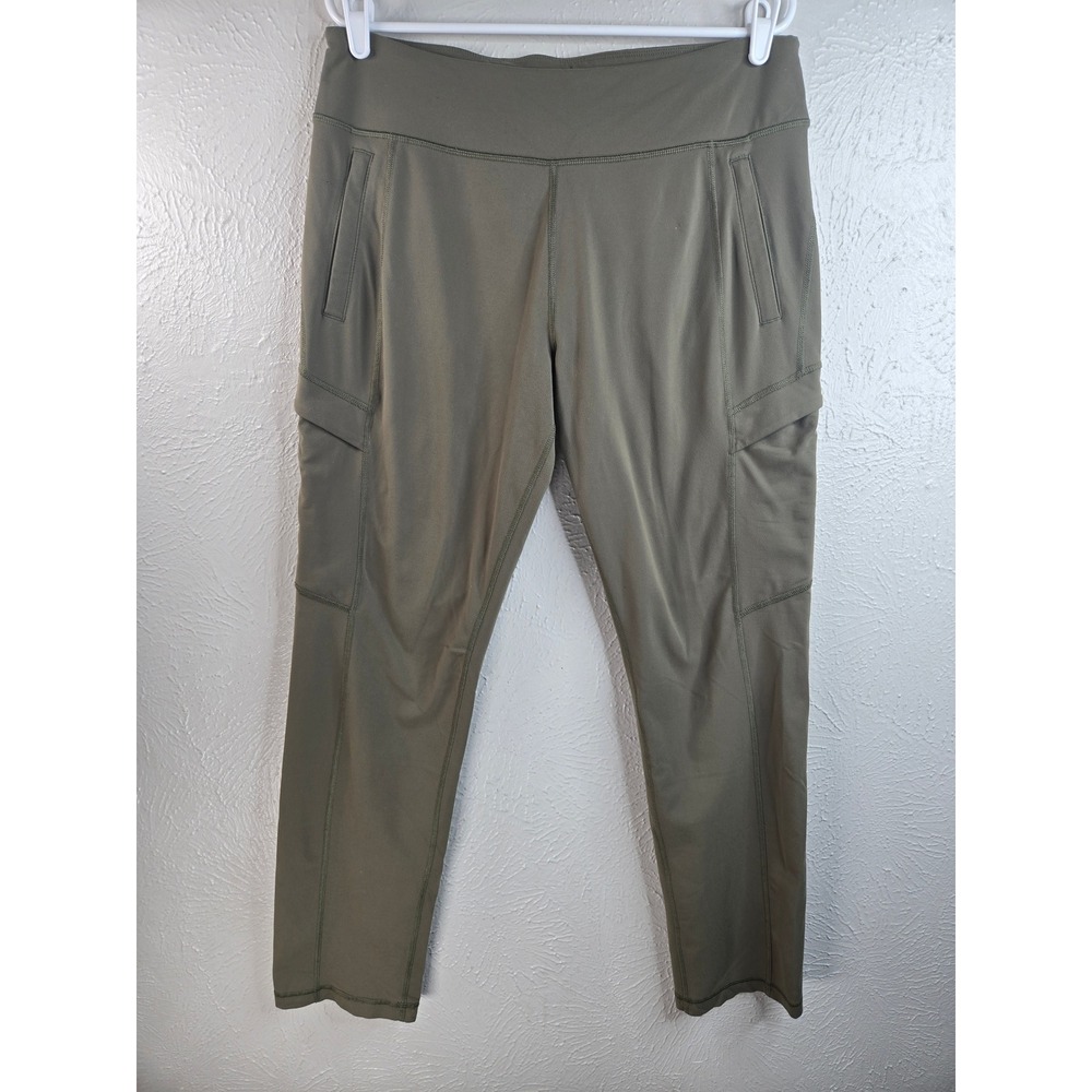 Duluth Namastash Slim Leg Pant Green Heathered High Rise Athletic Utility Cargo